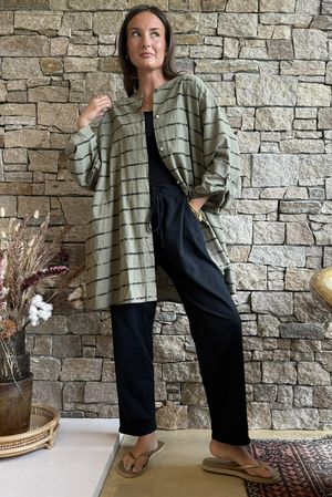 Porto Button Back Breton Tunic Khaki 